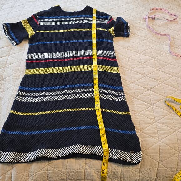 Tommy Hilfiger Dress Women's 6 Navy Primary Stripe Textured Beach Coastal READ - Picture 13 of 13